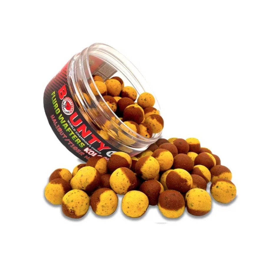 Бойлы Bounty Fluro-вафтерс Kolobok - Halibut/Tiger Nut (палтус/тигровый орех) 10мм