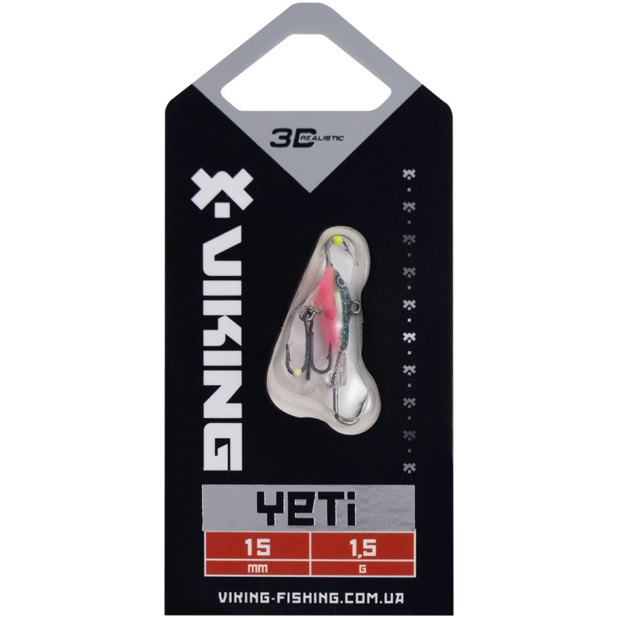 Балансир Viking Fishing Yeti Ice Jig 15mm 1.5g col.22 Kingfisher Pink Балансир Viking Fishing Yeti Ice Jig 15mm 1.5g col.22 Kingfisher Pink