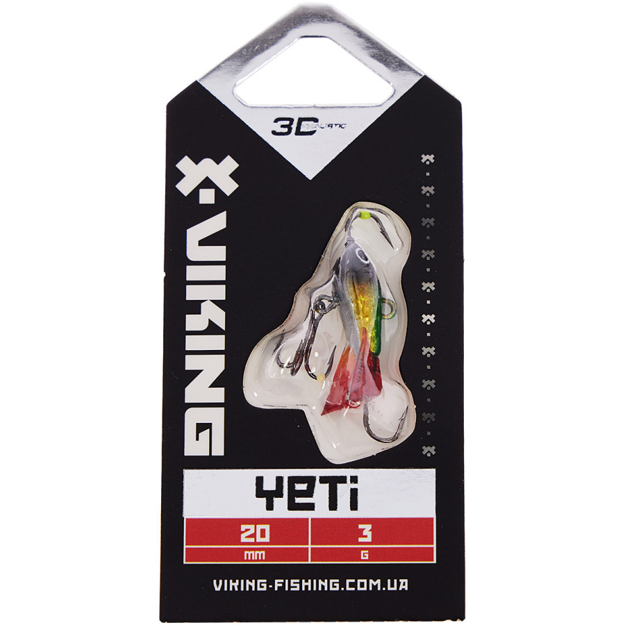 Балансир Viking Fishing Yeti Ice Jig 20mm 3.0g col.02 Green Glam Балансир Viking Fishing Yeti Ice Jig 20mm 3.0g col.02 Green Glam