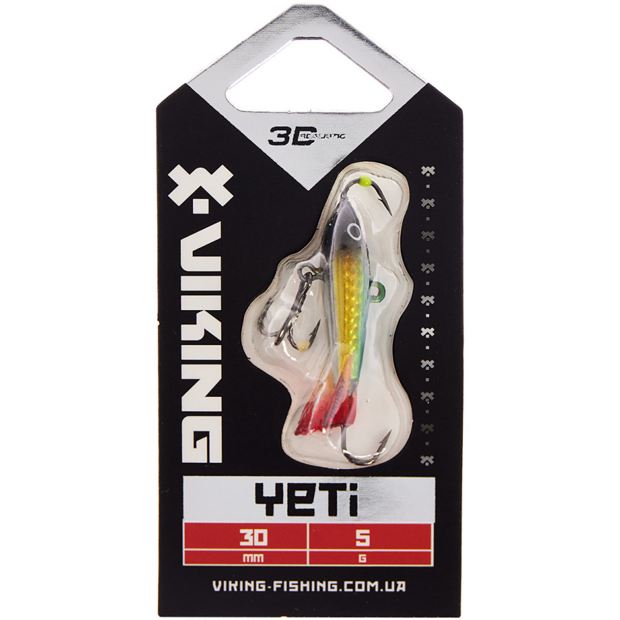 Балансир Viking Fishing Yeti Ice Jig 30mm 5.0g col.02 Green Glam Балансир Viking Fishing Yeti Ice Jig 30mm 5.0g col.02 Green Glam