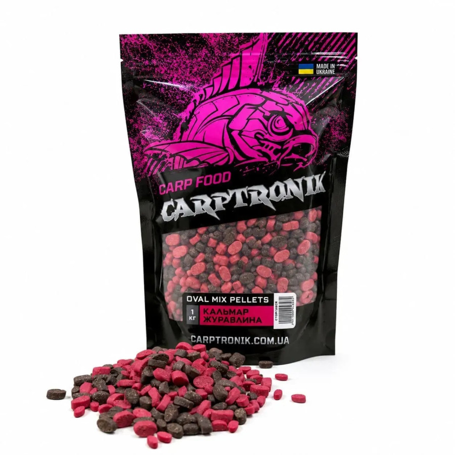 Пеллетс Carptronik OVAL MIX Кальмар/Клюква 1 кг