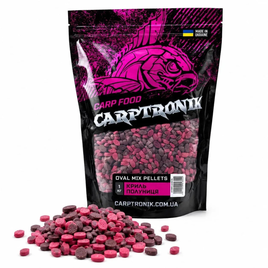 Пеллетс Carptronik OVAL MIX Криль/Клубника 1 кг