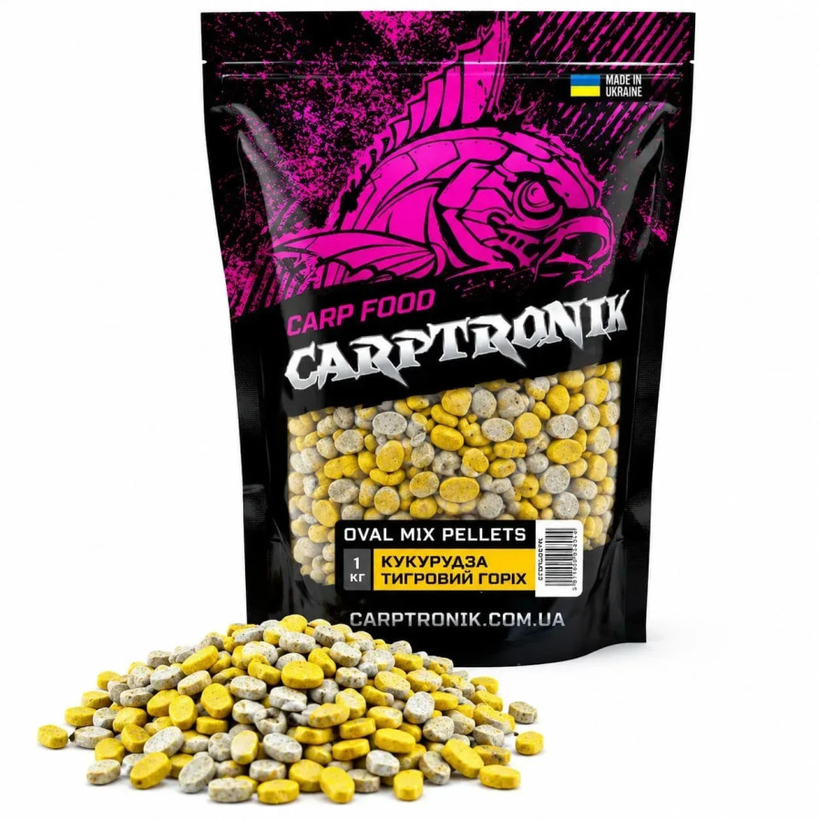 Пеллетс Carptronik OVAL MIX Кукуруза/Тигровый орех 1 кг