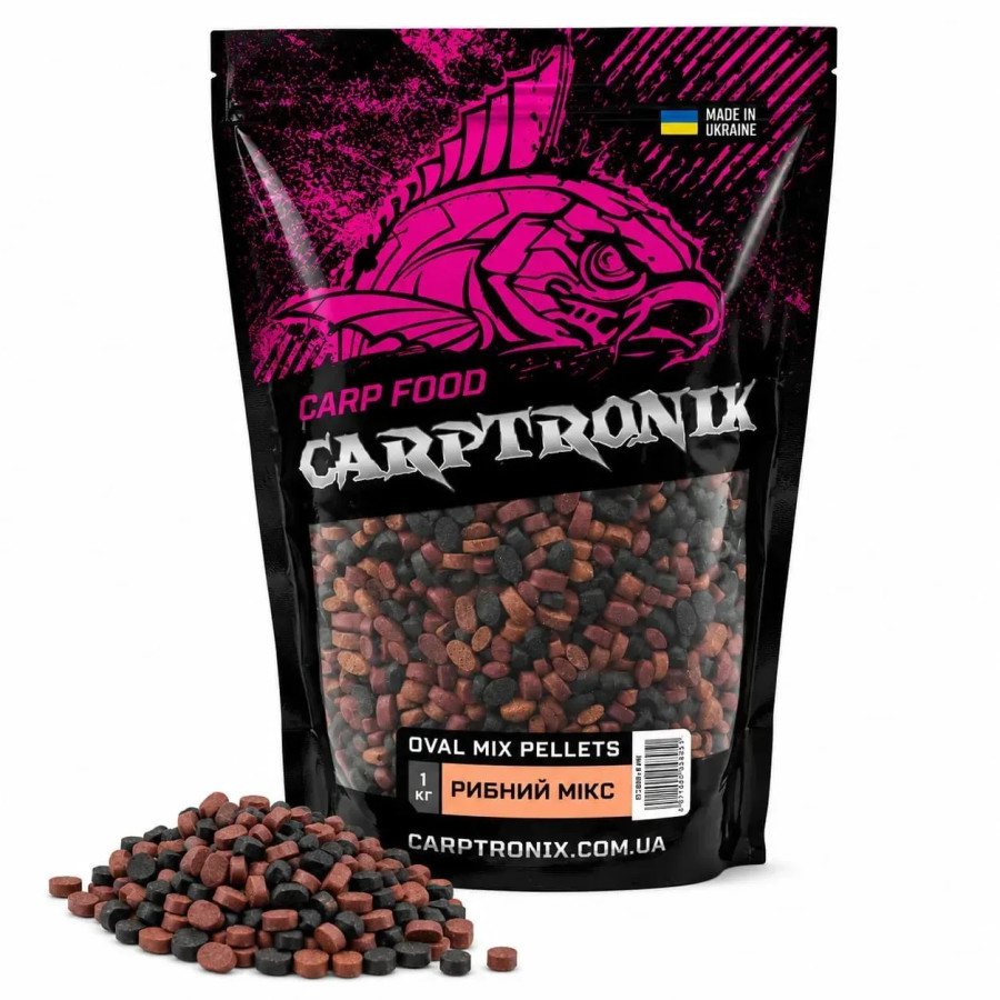 Пеллетс Carptronik OVAL MIX Рыбный микс 1 кг