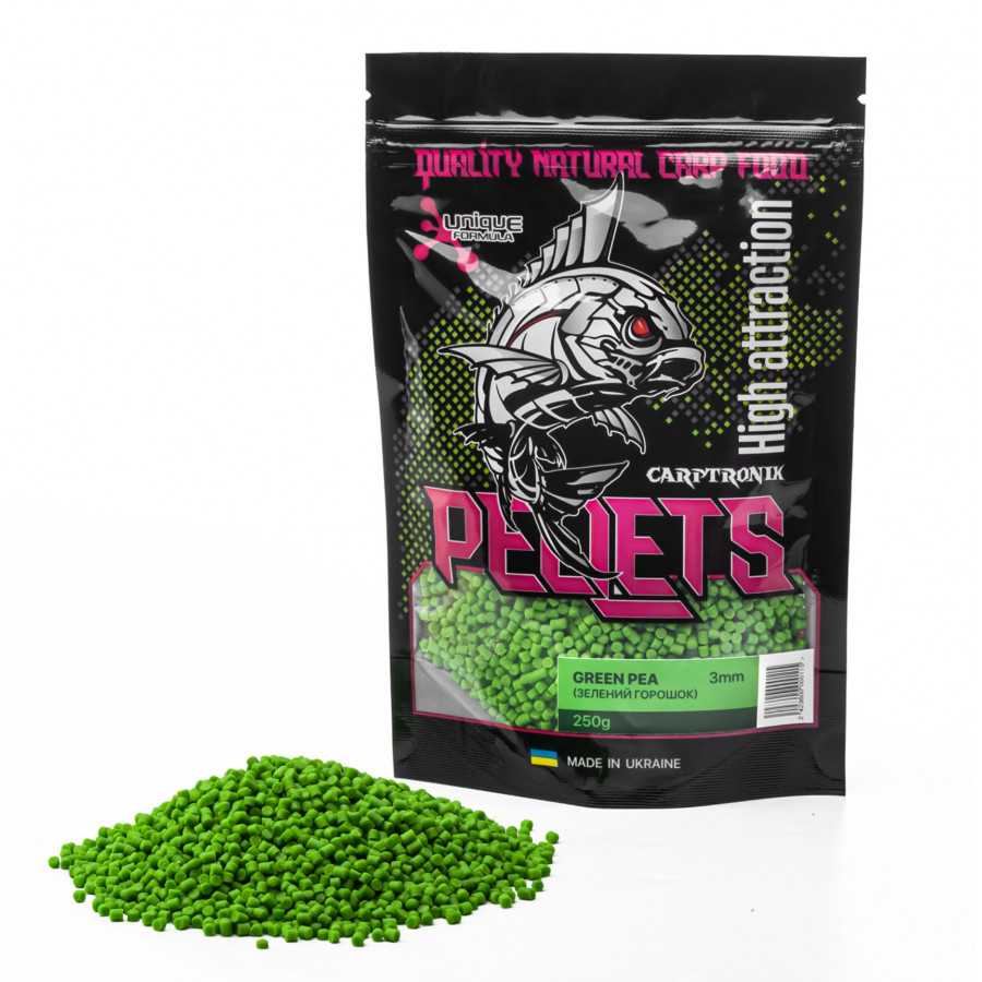 Carptronik метод- стик микс пеллетс "Зелёный горох" 3мм 250g