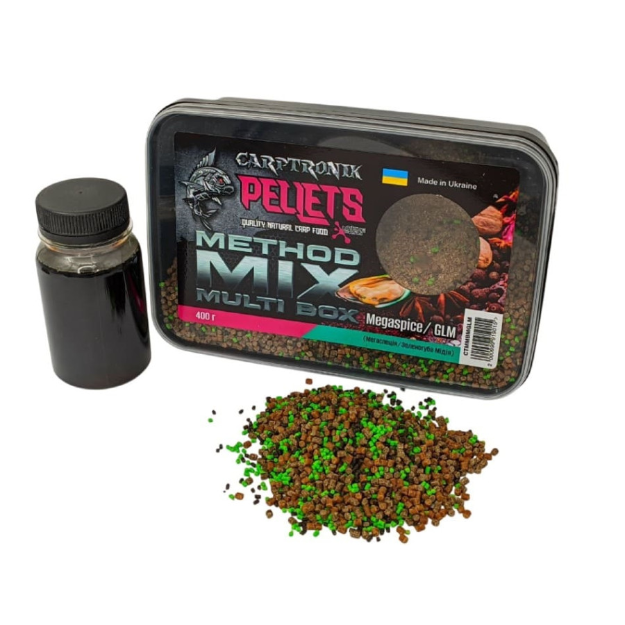 Пелетс Carptronik Method mix Multi Box, 400g (Ликвид Мегаспайс-GLM 100g)