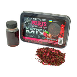 Пелетс Carptronik Method mix Multi Box, 400g (Ликвид Кальмар-клюква 100g)