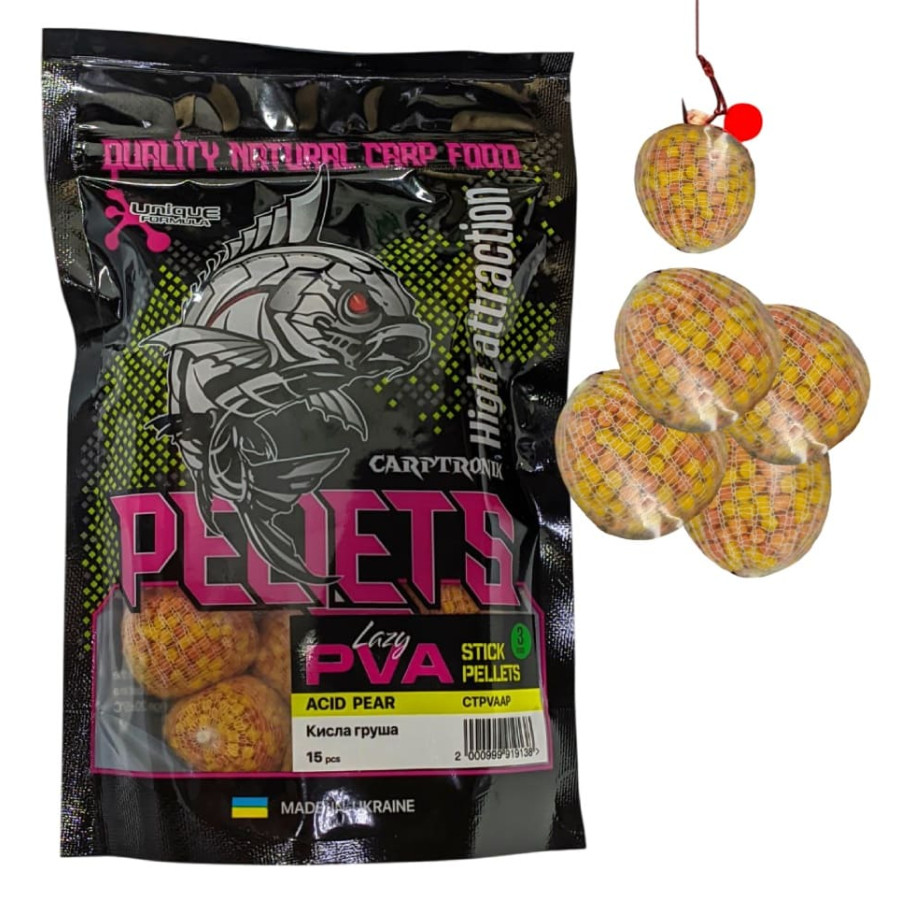Готовый ПВА стик Carptronik lazy PVA stick Acid pear (Кислая груша) 15шт
