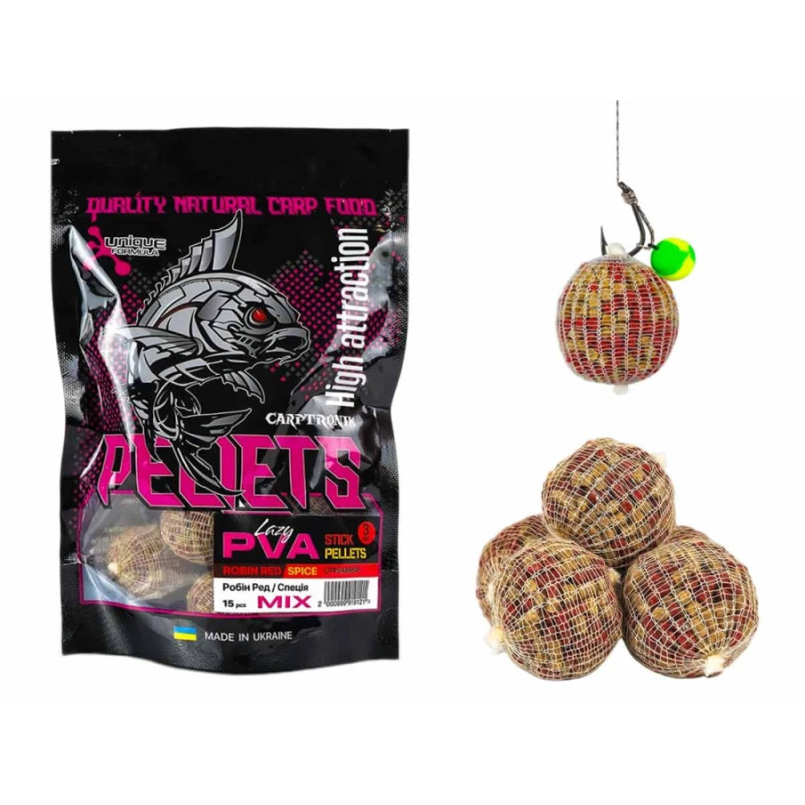 Готовый ПВА стик Carptronik lazy PVA stick Robin red/Spice (Робин ред/специи) 15шт