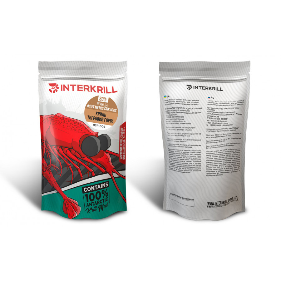 Прикормка Флэт Метод Микс Криль-Тигровый Орех, 800g