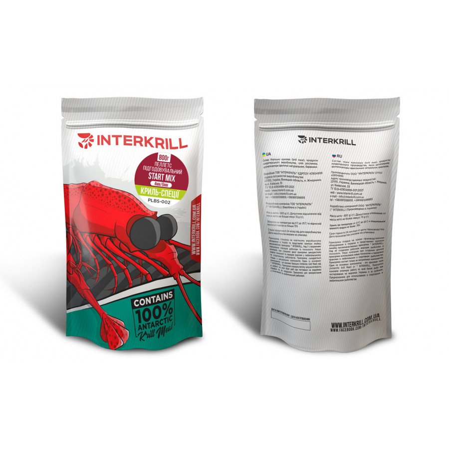 Пелетс Start Mix 4Х6mm Криль специи 800g