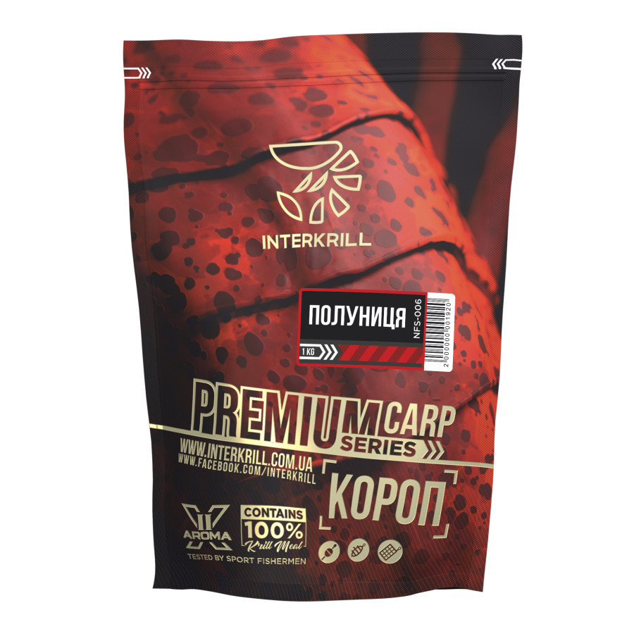 Прикормка Premium Series Карп-Клубника 1kg