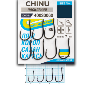 Крючок Optimist CHINU BN усиленный (Лещ,карп, карась, сазан)  №6