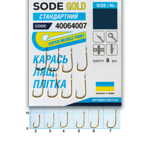 Гачок Optimist Sode Gold (карась,лящ,плотва) № 6 Гачок Optimist Sode Gold (карась,лящ,плотва) № 6