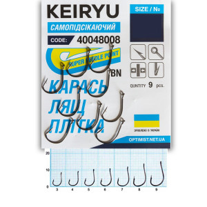 Крючок Optimist KEIRYU BN самоподсекающие (карась, лещ, плотва) № 3