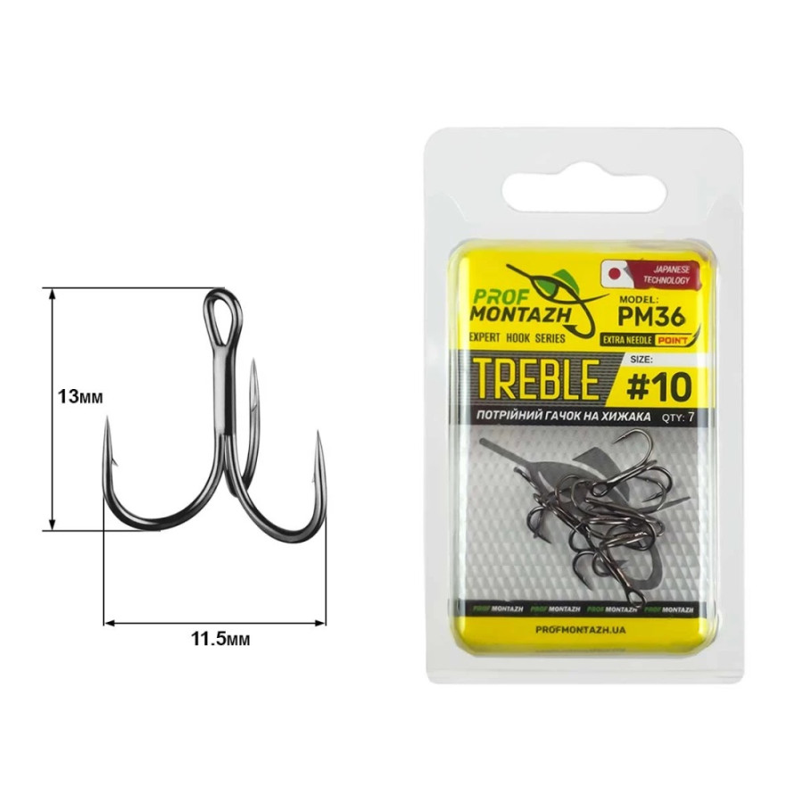 Трійник Profmontazh Black Chrome PM36 №, 10 (7 шт/уп)