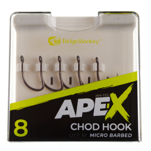 Крючок карповый RidgeMonkey Ape-X Chod Barbed size 8 Крючок карповый RidgeMonkey Ape-X Chod Barbed size 8