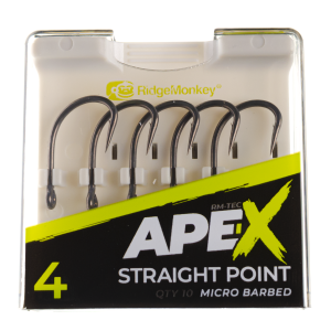 Гачок короповий RidgeMonkey Ape-X Straight Point Barbed size 4 Гачок короповий RidgeMonkey Ape-X Straight Point Barbed size 4