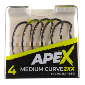 Крючок карповый RidgeMonkey Ape-X Medium Curve 2XX Barbed size 4
