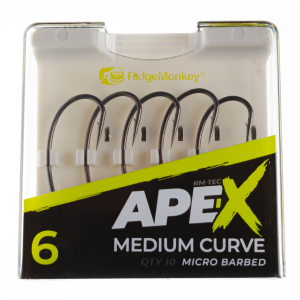 Крючок карповый RidgeMonkey Ape-X Medium Curve Barbed size 6