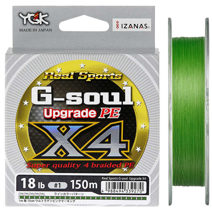 Шнур YGK G-Soul X4 Upgrade 150m (салат.) #0.3/6lb Шнур YGK G-Soul X4 Upgrade 150m (салат.) #0.3/6lb