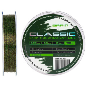 Волосінь Brain Classic Carp Line (3D camo) 150m 0.25mm 15lb 6.6kg