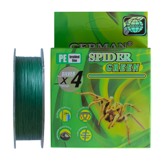 Шнур German Spider Green X4 (темно-зеленый) 0.20mm 100m 16.5kg