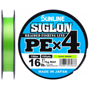 Шнур Sunline Siglon PE х4 150m (салат.) #1.7/0.223mm 30lb/13.0kg Шнур Sunline Siglon PE х4 150m (салат.) #1.7/0.223mm 30lb/13.0kg
