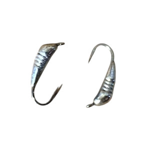 Мормышка вольфрам Банан с насечками кр. № 18 0,2g Серебро 