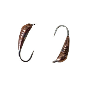 Мормышка вольфрам Банан с насечками кр. № 16 0,3g Бронза