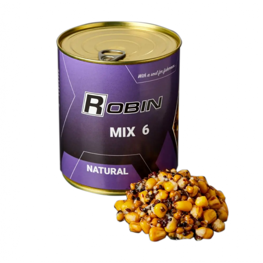 MIX-6 зерен ROBIN 900 ml. ж/б Натур
