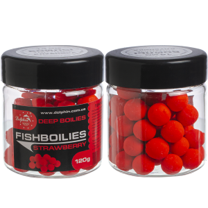 Бойлы тонущие Dolphin 14mm Клубника 120g Бойлы тонущие Dolphin 14mm Клубника 120g