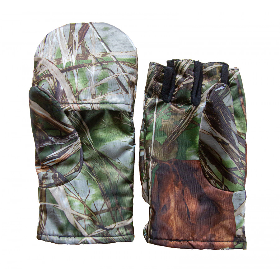 Рукавички-рукавиці для зимової риболовлі з відкидним верхом колір. клен