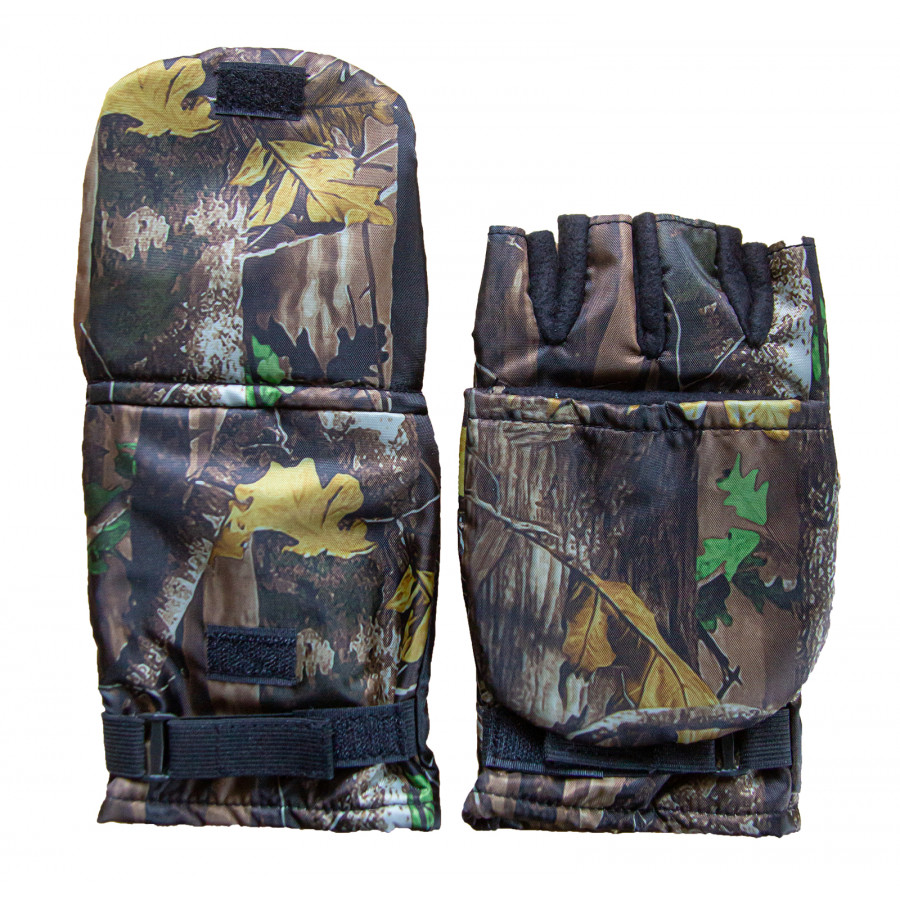 Рукавички-рукавиці для зимової риболовлі з відкидним верхом колір. дуб