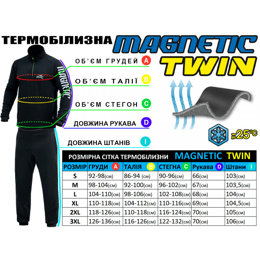 Термобельё MAGNETIC TWIN второй слой микродайвинг на флисе (до -25°С) XXXL Термобельё MAGNETIC TWIN второй слой микродайвинг на флисе (до -25°С) XXXL