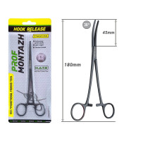 Корнцанг рыболовный изогнутый ProfMontazh Titanium Steel Hook Release 30° 18 см