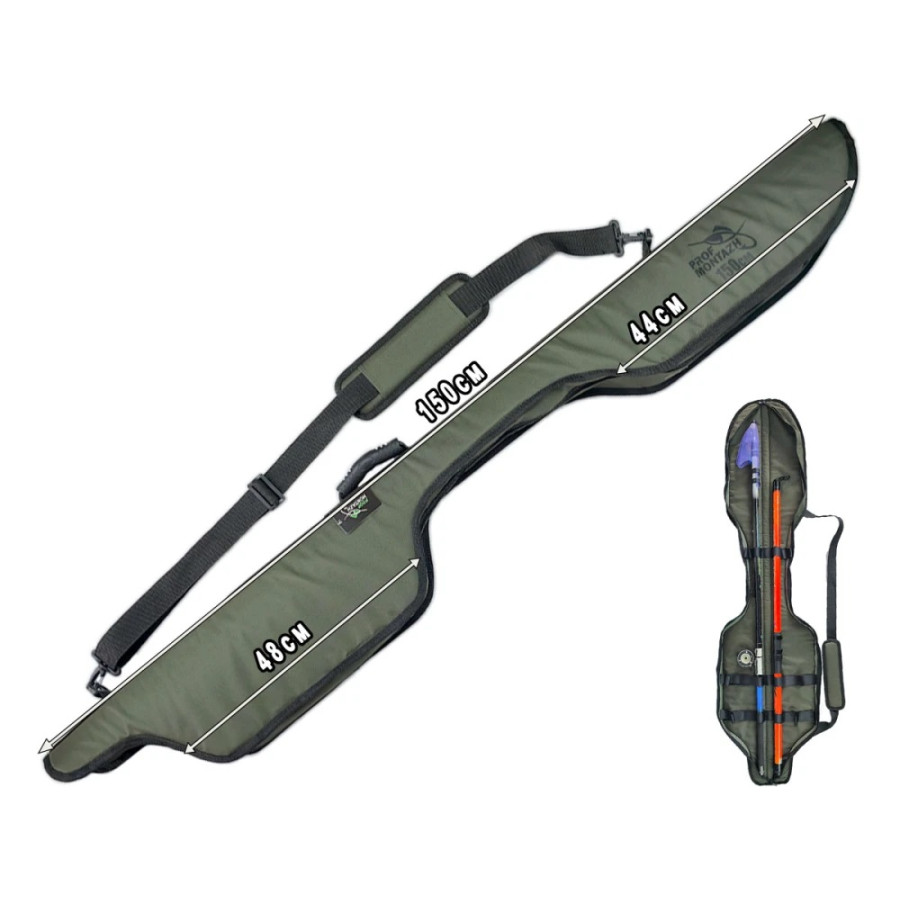 Чохол ПрофМонтаж на 2 вудочки з боковим ківком 150см Чохол ПрофМонтаж на 2 вудочки з боковим ківком 150см