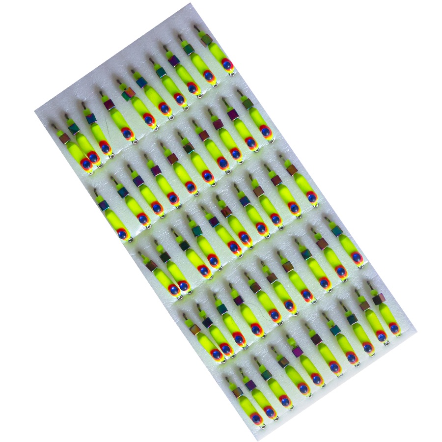 Мормишка вольфрамова |215| Стовпчик з кубиком хамелеон 0,50g