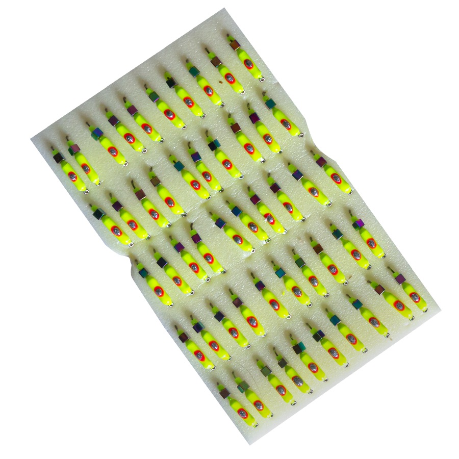 Мормишка вольфрамова |214| Стовпчик з кубиком хамелеон 0,50g