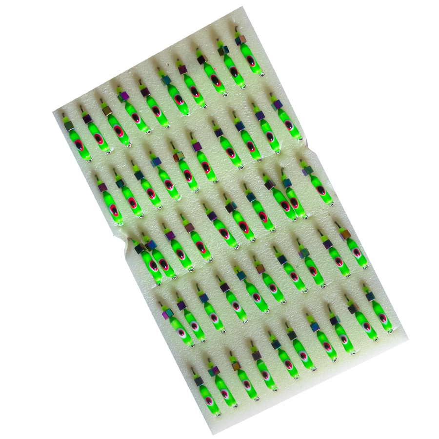 Мормишка вольфрамова |241| Стовпчик з кубиком хамелеон 0,50g
