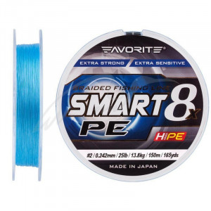 Шнур Favorite Smart PE 8x 150м (sky blue) # 2.0 / 0.242mm 25lb / 13.8kg Шнур Favorite Smart PE 8x 150м (sky blue) # 2.0 / 0.242mm 25lb / 13.8kg