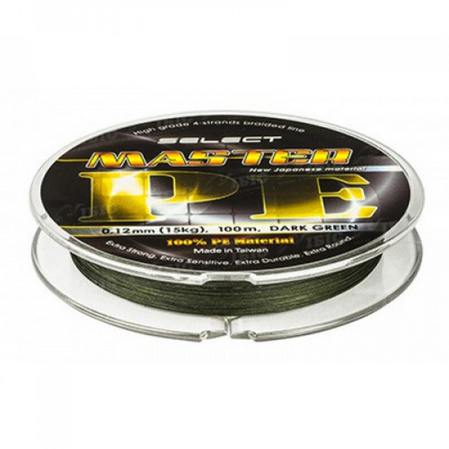 Шнур Select Master PE 100m 0.12mm 15кг темн.-зел. Шнур Select Master PE 100m 0.12mm 15кг темн.-зел.