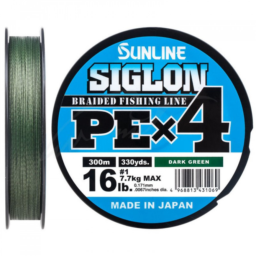 Шнур Sunline Siglon PE х4 150m (темн-зел.) # 0.6 / 0.132mm 10lb / 4.5kg