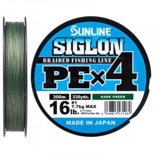 Шнур Sunline Siglon PE х4 150m (темн-зел.) #1.5/0.209mm 25lb/11.0kg Шнур Sunline Siglon PE х4 150m (темн-зел.) #1.5/0.209mm 25lb/11.0kg