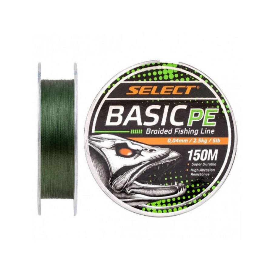 Шнур Select Basic PE 150m (темн-зел.) 0.12mm 12lb / 5.6kg