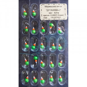 Мормышка литая "Дробинка-2"Green 0,4g (25шт\уп) Мормышка литая "Дробинка-2"Green 0,4g (25шт\уп)