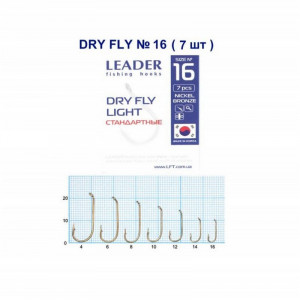 Крючок Leader Dry Fly (Муха) №16