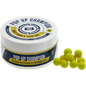 Бойли Brain Champion Pop-Up Sweet Corn & Tiger Nut (кукурудза + тигровий горіх ) 10mm 34g Бойли Brain Champion Pop-Up Sweet Corn & Tiger Nut (кукурудза + тигровий горіх ) 10mm 34g
