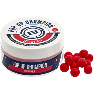 Бойли Brain Champion Pop-Up Strawberry (полуниця) 10mm 34g Бойли Brain Champion Pop-Up Strawberry (полуниця) 10mm 34g