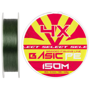 Шнур Select Basic PE 100m (темн-зел.) 0.10mm 10LB / 4.8kg